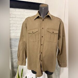 Button-Up Army style long sleeves heavy Shirt for those colder summer evening